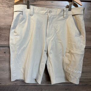 Huk Tan Khaki Breathable Chino Fishing Shorts Men's XL Boating Outdoors Preppy